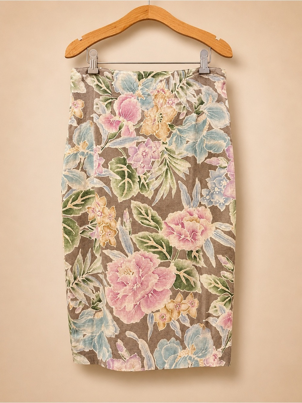 MAX MARA Vintage Linen Cotton Floral Skirt Suit Set Peony Garden - Picture 4 of 16